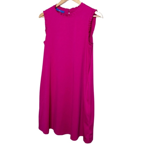 New with Tag Women's APT 9 Berry Ruffle Neck Sleeveless Mini A-Lined Party Dress - Picture 4 of 16